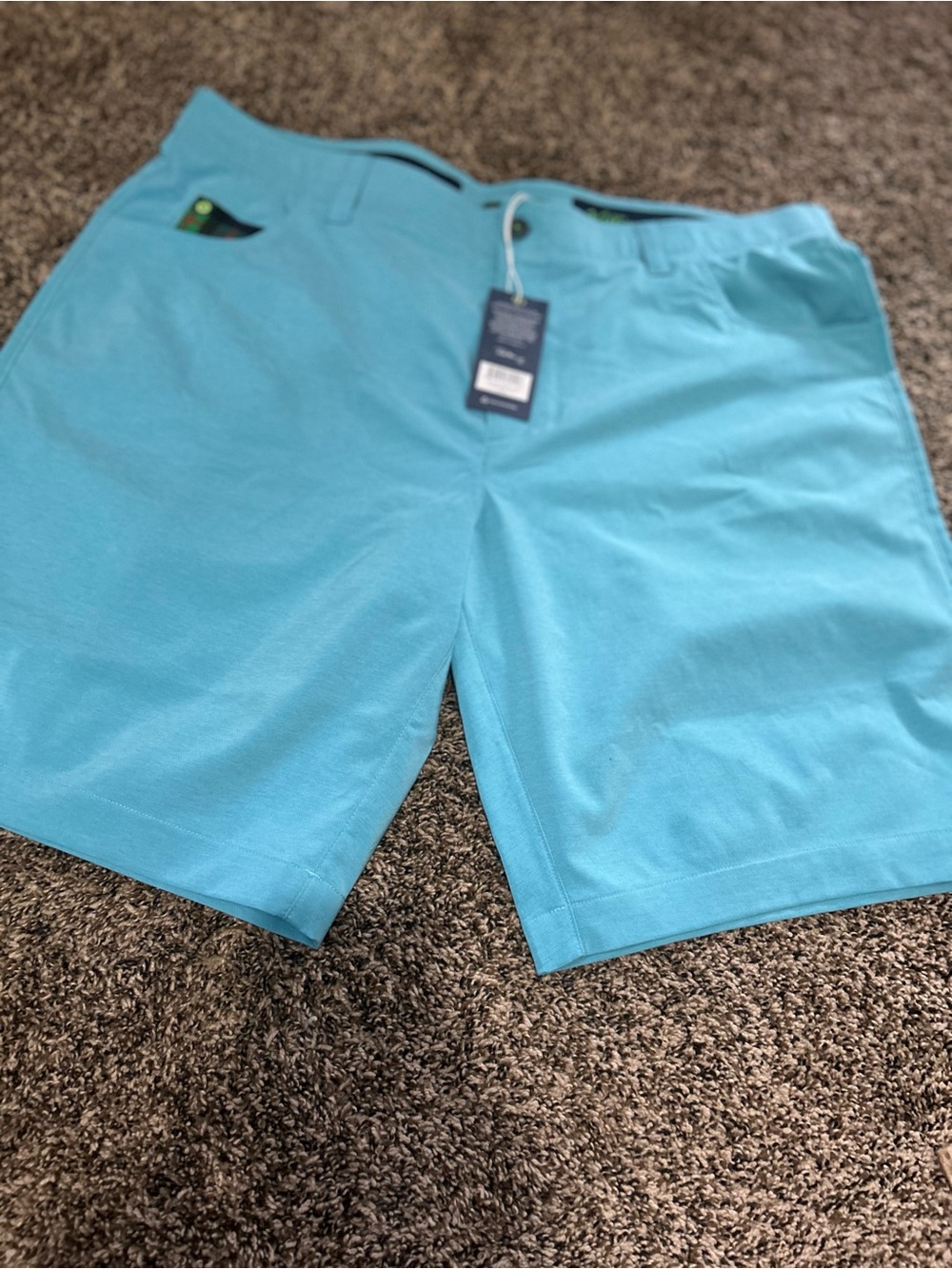 William Murray Golf Teal Blue Performance Golf Shorts
